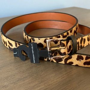 NWT Banana Republic animal print calf hair leather belt